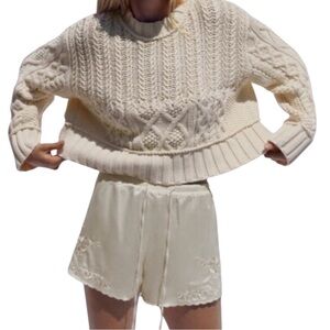 Zara Limited Edition Cable Knit Sweater in Ecru (H-1)